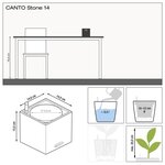 Lechuza jardinière de table canto stone 14 all-in-one gris pierre