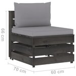 Vidaxl salon de jardin 12 pièces avec coussins bois imprégné de gris