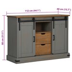 vidaXL Buffet HALDEN 2 portes coulissantes gris 112x40x80 cm