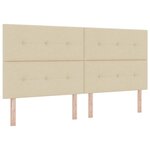 vidaXL Lit à ressorts avec matelas Crème 200 x 200 cm tissu