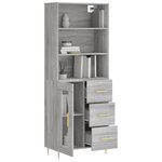 vidaXL Buffet haut Sonoma gris 69 5x34x180 cm Bois d'ingénierie