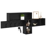 vidaXL Porte-manteau mural avec étagère Chêne noir 100 x 12 x 43 5 cm