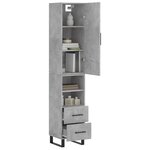 vidaXL Buffet haut Gris béton 34 5x34x180 cm Bois d'ingénierie