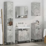 vidaXL Ensemble de mobilier de salle de bain avec tiroir Gris béton
