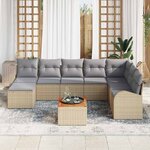 vidaXL Ensemble de canapé de jardin 9 Pièces beige et gris clair