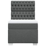 vidaXL Sommier à lattes de lit avec matelas Gris foncé 80x200 cm Tissu