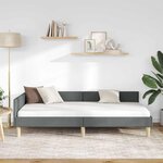 vidaXL Cadre de lit d'angle Gris foncé 90 x 190 cm tissu