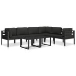 vidaXL Canapé simple avec coussins Aluminium Anthracite