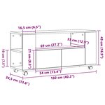 vidaXL Meuble TV avec roulettes vieux bois bois d'ingénierie
