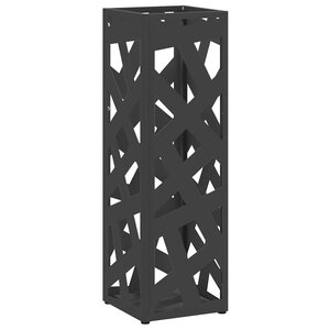 vidaXL Porte-parapluie Noir 15 5 x 15 5 x 49 cm Métal