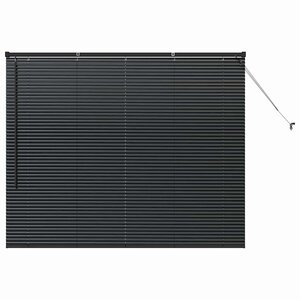 vidaXL Store de Fenêtre avec des rideaux Noir Aluminium