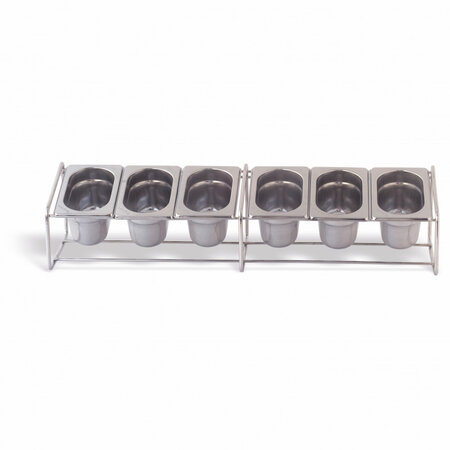 Set support inox et 6 bacs gn 1/9 - h 100 mm - pujadas -  - inox