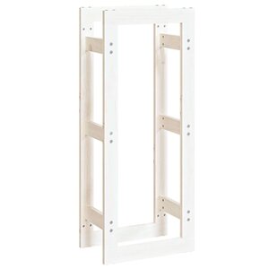 vidaXL Support pour bois de chauffage Blanc 41x25x100 cm Bois de pin