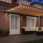 vidaXL Auvent Rétractable avec jaune et orange 500 × 350 cm tissu