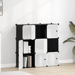 vidaXL Cubes de rangement 9 Pièces avec portes noir PP