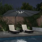 vidaXL Parasol Roma à Bras Déporté Anthracite et noir