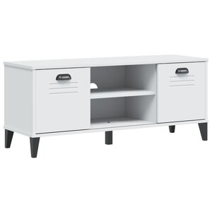 vidaXL Banc à chaussures VIKEN blanc 106x35x45 cm bois massif de pin