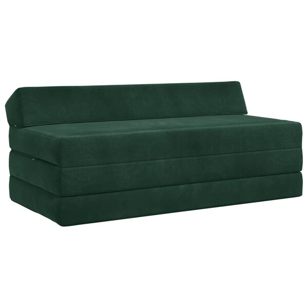 vidaXL Canapé-lit pliable Vert foncé 120 x 60 x 49 cm Tissu