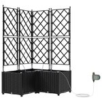 vidaXL Jardinières de jardin 1 pc Noir 80 x 80 x 142 cm Plastique