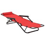 vidaXL Chaises longues pliables 2 Pièces avec repose-pied Acier Rouge