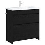 vidaXL Meuble sous lavabo de salle de bain Chêne noir