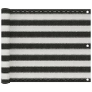 vidaXL Écran de balcon en PEHD 75 x 600 cm Anthracite et blanc