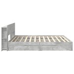 vidaXL Cadre de lit avec rangement avec tiroir Gris béton 200 x 200 cm