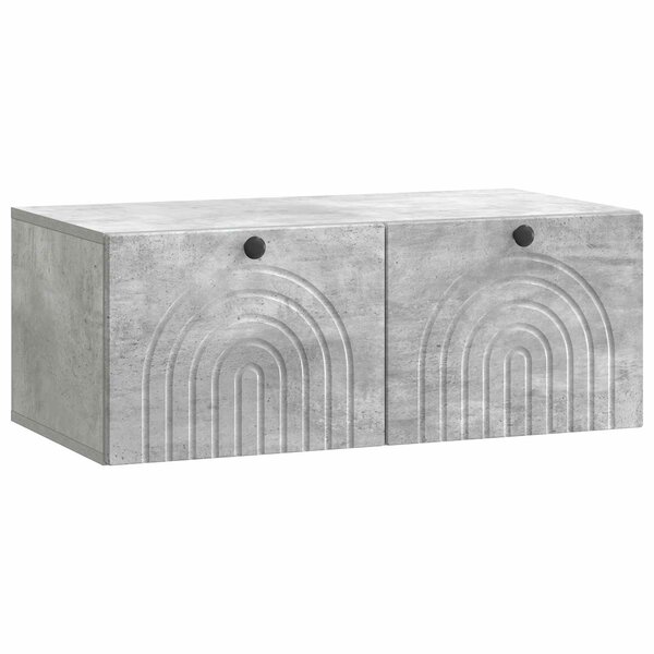vidaXL Meuble TV mural Gris béton 78 5 x 41 x 30 cm Bois d'ingénierie