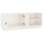 vidaXL Meuble TV Blanc 105x34x40 cm Bois de pin massif