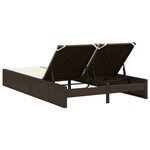 vidaXL Chaise longue double avec coussins marron résine tressée