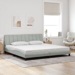 vidaXL Cadre de lit avec lumières LED gris clair 200x200 cm velours