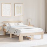 vidaXL Cadre de lit avec tête de lit 135x190 cm bois massif pin