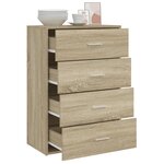 vidaXL Buffet chêne sonoma 60x31x84 cm bois d'ingénierie