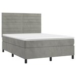 vidaXL Sommier à lattes de lit avec matelas LED Gris clair 140x190 cm