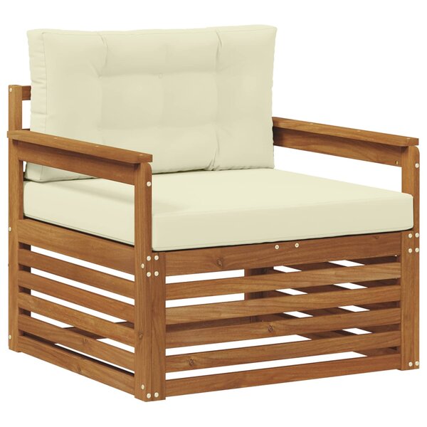 vidaXL Canapé d’extérieur Bois d'acacia massif et polyester