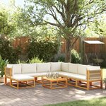 vidaXL Salon de jardin avec coussins 9 Pièces bois massif d'acacia