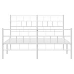 vidaXL Cadre de lit métal sans matelas et pied de lit blanc 150x200 cm
