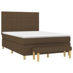 vidaXL Sommier à lattes de lit avec matelas Marron foncé 140x200 cm