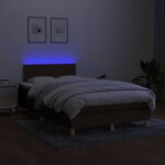 vidaXL Sommier à lattes de lit matelas et LED Marron foncé 120x200 cm