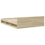 vidaXL Cadre de lit avec tiroirs sans matelas chêne sonoma 135x190 cm