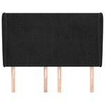 vidaXL Tête de lit avec oreilles Noir 147x23x118/128 cm Velours