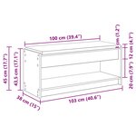 vidaXL Banc d'entrée avec coussin Bois ancien 103 x 38 x 45 cm