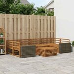 vidaXL Ensemble de canapés d'extérieur 7 Pièces Naturel