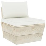 vidaXL Salon de jardin palette 8 Pièces avec coussins bois d'épicéa