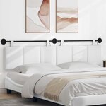 vidaXL Tête de lit suspendue Avec lumière LED Blanc Tissu