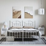 vidaXL Cadre de lit métal sans matelas et pied de lit blanc 183x213 cm