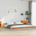 vidaXL Cadre de lit Marron cire 200 x 200 cm Bois massif en pin