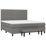 vidaXL Sommier à lattes de lit avec matelas Gris foncé 160x200cm Tissu