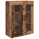 vidaXL Haut Armoire 2 Pièces Bois Ancien Bois Aggloméré et Verre