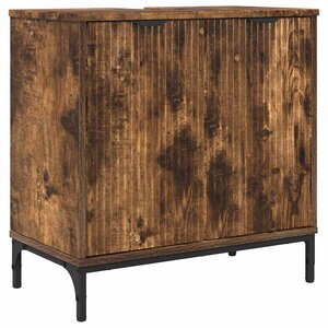 vidaXL Meuble de Lavabo de Salle de Bain avec stockage Chêne fumé